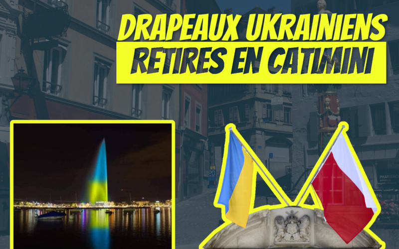 Drapeaux ukrainiens retirés en catimini